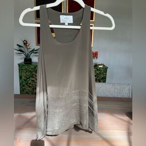 NWOT camo green beaded top